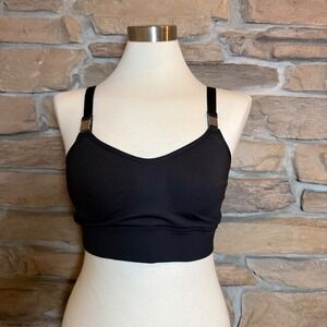 DAVIN & ADLEY Black Nursing Bra Medium Mesh Back Adjustable Straps